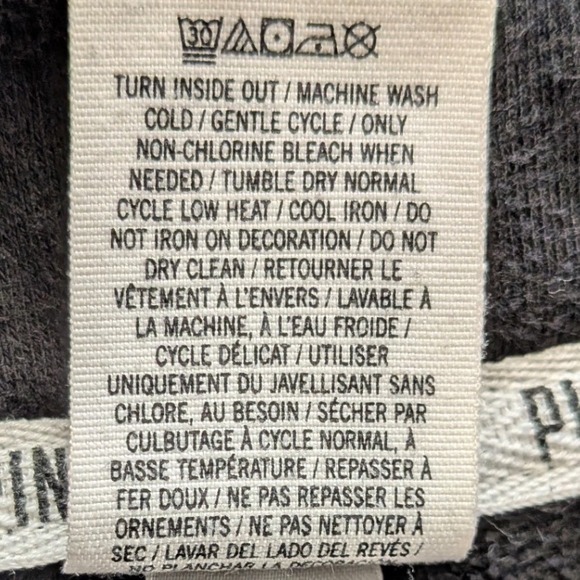 PINK Victoria's Secret Logo Quarter Zip Gray Sweatshirt Front Pocket Y2K Size XS - Picture 5 of 9